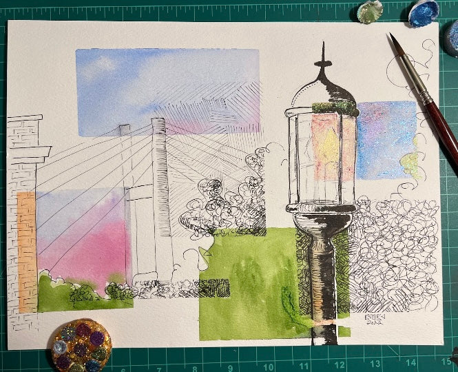 Watercolors On Ink Drawings – from guest blogger Katherine&nbsp;Knapik