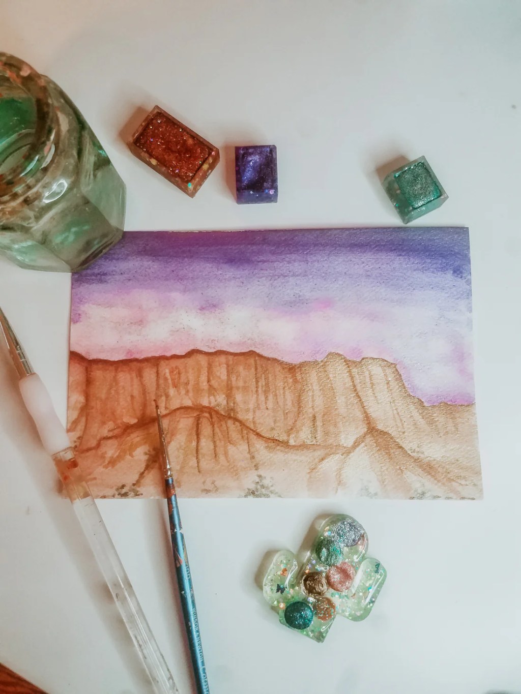 Using Glitter Watercolors for Landscapes by guest blogger Diana&nbsp;Perez